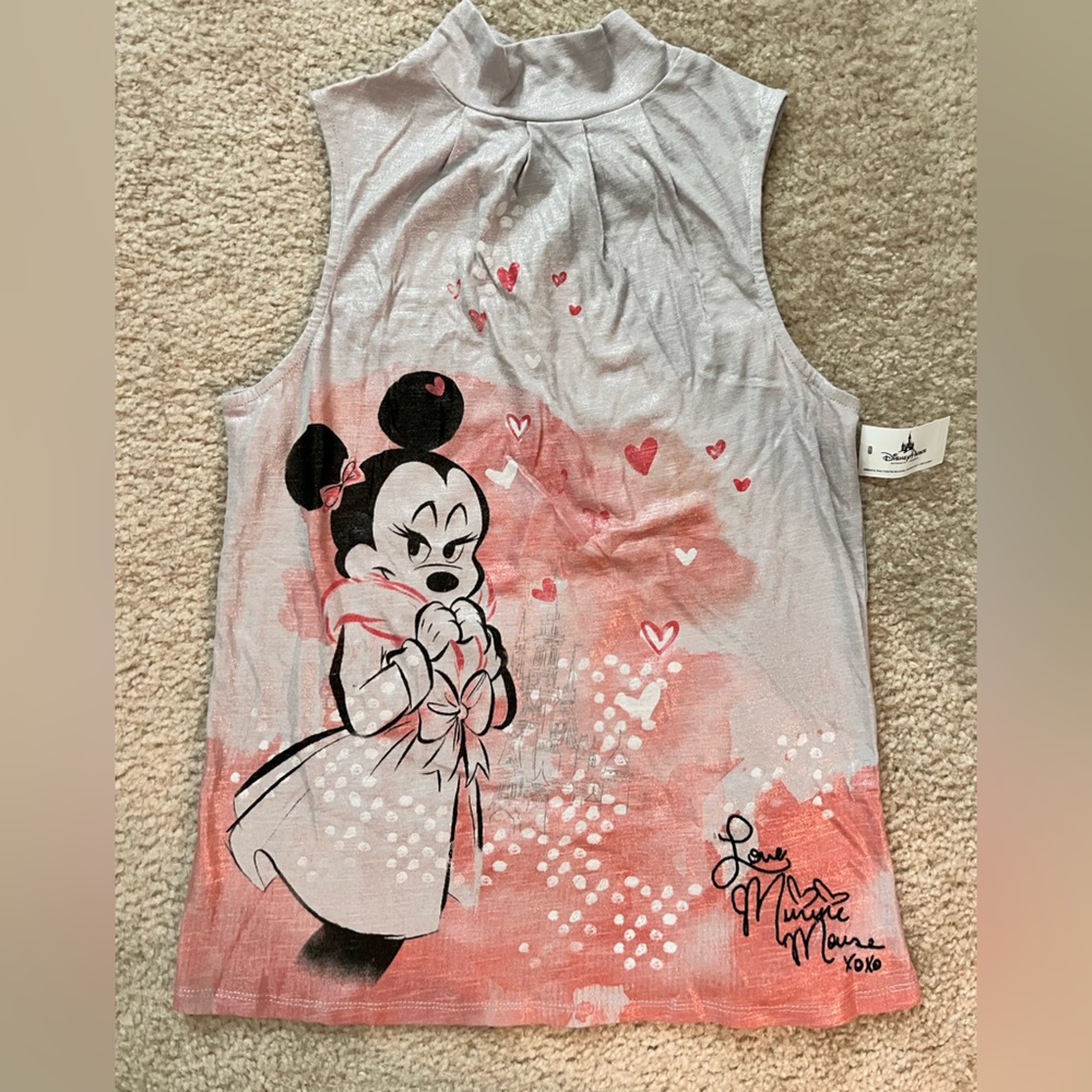 Minnie Mouse Mock Neck Sleeveless Top